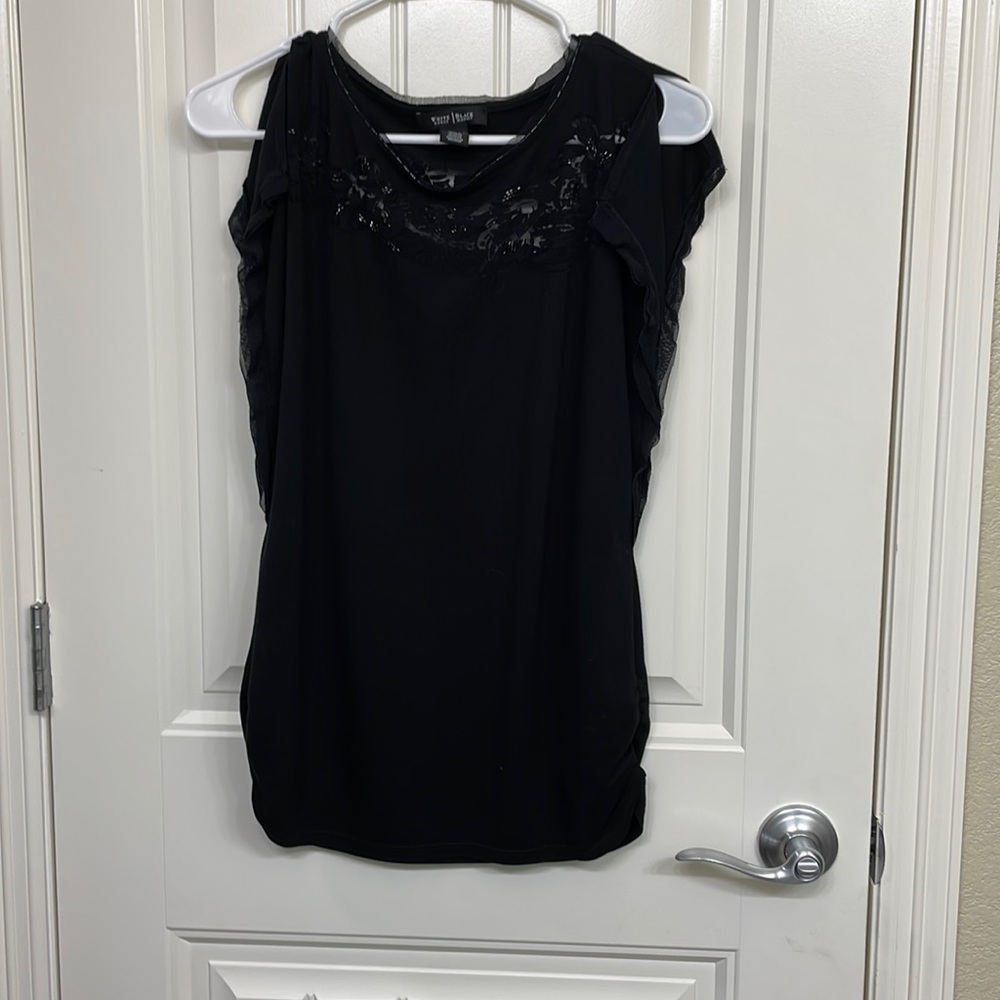 White House Black Market black sleeveless shirt blouse size small